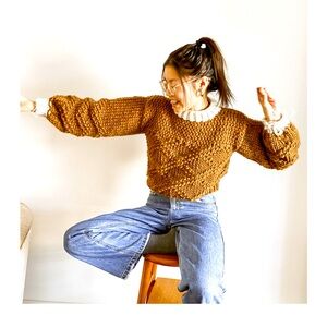 “Brenda Made This” new handmade Sweater. 100% merino wool. Size XS-S